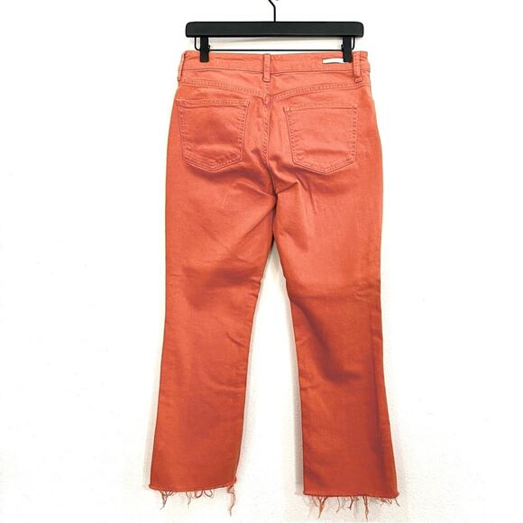 Pilcro and the Letterpress Salmon High-Rise Bootcut Raw Hem Cropped Jeans - 28 - Picture 6 of 13